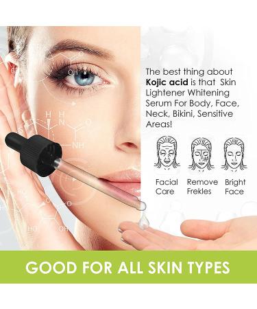 Skin Brightening Serum with Kojic Acid - Dark Spot Corrector for Face & Body - Fade Hyperpigmentation & Melasma - 1 oz (Pack of 2) - Buy Online on GoSupps.com