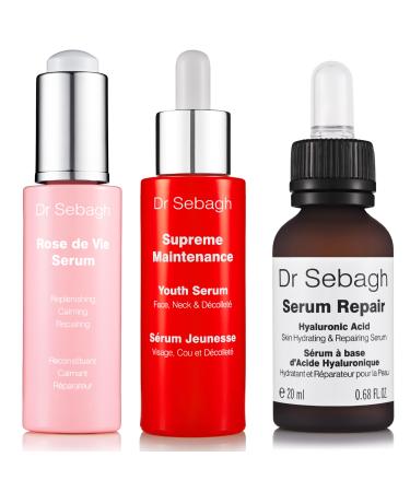 Dr Sebagh Iconic Trio Gift Box - Luxury Facial Serums Set - Hydrating Serum for Face with Hyaluronic Acid - Anti Aging Serum Collection for Women & Men - Antioxidant & Anti Wrinkle Skin Serum Gift Set