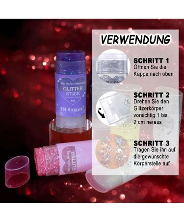  EONFAVE Glitter Stick Body Glitter Stick Glitter Face Mermaid Holographic Glitter Powder Body Hair Face Nail Art Christmas Rave Accessories (03 Gold) - Buy Online on GoSupps.com