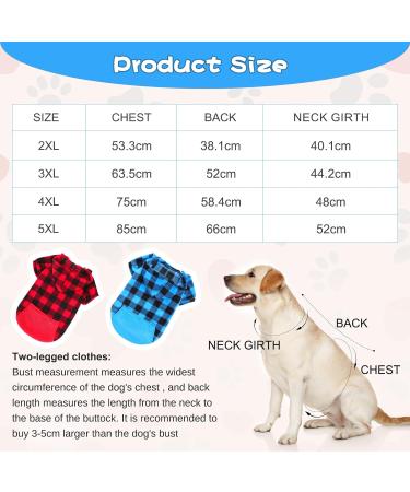 Sbayool Dog Hoodie Set - Casual Plaid Design with Zipper Pocket - Red/Blue - 2XL - Buy Online on GoSupps.com