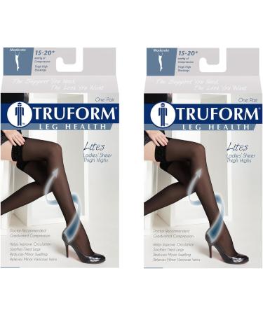 Truform Compression Thigh High Stockings 15-20 mmHg - Nude Medium 2 Pair Pack - International Shipping Available - Buy Online on GoSupps.com