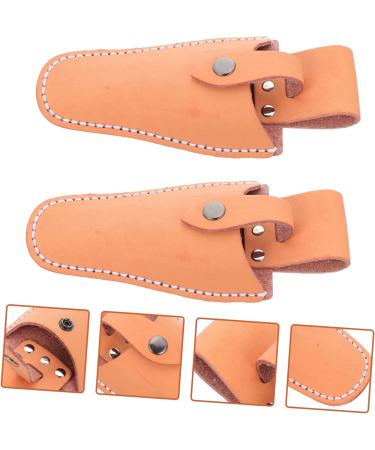 Frcolor Garden Shear Leather Holster - Durable Cowhide Tool Sheath for Salon Scissors | 21x9.5x5 cm - Orange - Buy Online on GoSupps.com