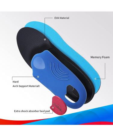 Walkomfy Heavy Duty Orthotics - Plantar Fasciitis High Arch Support Insoles for 210+ lbs Men & Women with Flat Feet - Absorb Shock - Size Men's 10-10.5 / Women's - Buy Online on GoSupps.com