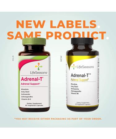 Adrenal-T Adrenal Support - LifeSeasons 60 Vegetarian Capsules for Energy & Wellness - Buy Online on GoSupps.com