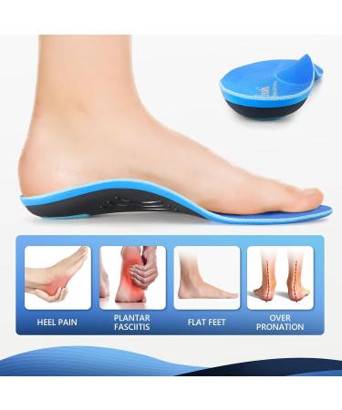 PCSSole Orthopedic Insole for High Arch Support | Flat Foot Inserts for Plantar Fasciitis & Foot Pain Relief | Men's Shoe Size 10.5-12 (30cm) - 307-Blue - Buy Online on GoSupps.com