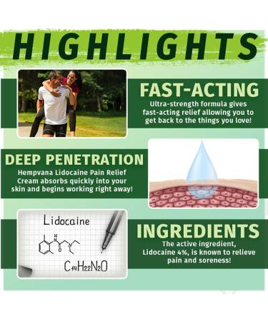 Hempvana Ultra Strength Lidocaine Cream for Sore Muscles, Arthritis, and Achy Knees - Targets Nerves, Enriched with Hemp Seed Oil, 4oz Jar - Buy Online on GoSupps.com