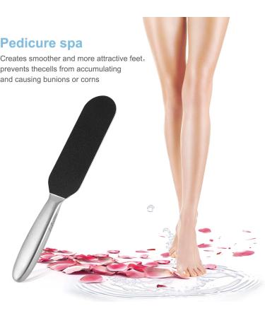 Pedicure Foot File & Callus Remover | Stainless Steel Rasp with 10 Free Refill Grits | Professional Double-Sided Pads for Smooth Feet | Easy Scrubber for Salon Pedicure - Buy Online on GoSupps.com
