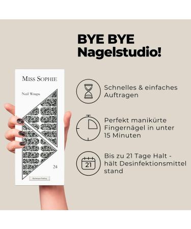 Miss Sophie Nagel Burlesque Feeling Nail Wraps - Transparent Ultra-Thin Self-Adhesive Foils - Long-Lasting 24 Pack - Buy Online on GoSupps.com