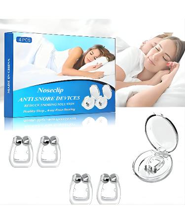 Snore Stopper Anti Snoring Device Anti Snoring Nose Clip Silicone Magnetic Anti Snoring Nose Clip Help Stop Snoring Quieter Restful Sleep 4PS 4pc