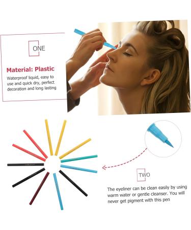 FOMIYES 12pcs Waterproof Liquid Eyeliner Eyeline Liquid Pencil Liquid Eyeliner Pencil Set Makeup Water Proof 1 count (Pack of 1) As Shown - Buy Online on GoSupps.com