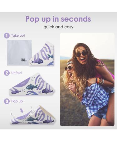 TRIPTIPS Female Urinal Disposable Urination Device for Women - Pack of 12 | Foldable, Waterproof, Stand and Pee Cup for Traveling, Camping - B-Purple Fish - Buy Online on GoSupps.com
