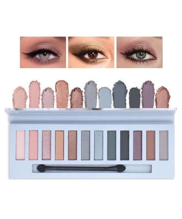 12 Colors Eyeshadow Palette High Pigmented Smoky Eyeshadow Palette Waterproof Long Lasting Matte Shimmer Eye Shadow Palette