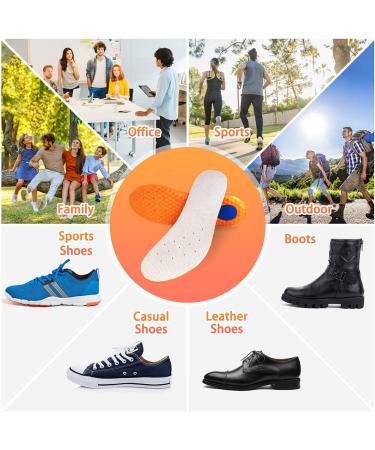 Memory Foam Insoles for Men and Women - Smosun Cushioned Shock Absorption Inserts - Relieve Foot Pain & Plantar Fasciitis - L (Men 9-10 / Women 10-11) - Buy Online on GoSupps.com