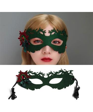 Elegant Green Masquerade With Bowknot And Rhinestones For Christmas Party Stylish Half Face ForestTheme Fashion Shows - Buy Online on GoSupps.com
