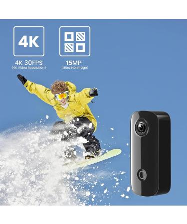 SJCAM C100+ 4K30FPS WiFi Action Camera | 15MP HD Image | Mini Portable & Waterproof Camera - Helmet Mount Accessories | 1oz - Buy Online on GoSupps.com
