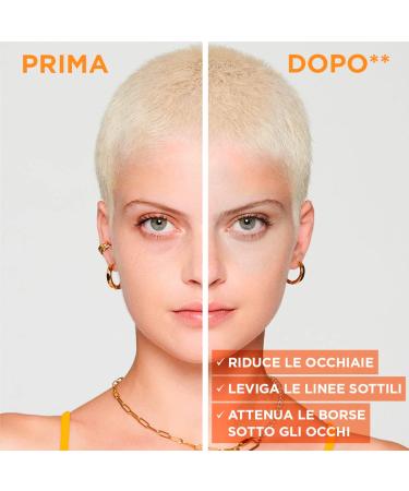 Garnier SkinActive Brightening Eye Cream with Vitamin C for Dull Tired Eyes Vegan Formula with Niacinamide Caffeine and Banana Powder - 2 x 15ml Bottles - Buy Online on GoSupps.com