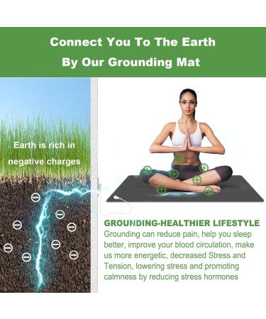 UK Cord Grounding Mat 23.6x35.4 inch | Earthing Yoga Pad Kit for Sleep | Grounding Bed Mat for Better Sleep - Buy Online on GoSupps.com