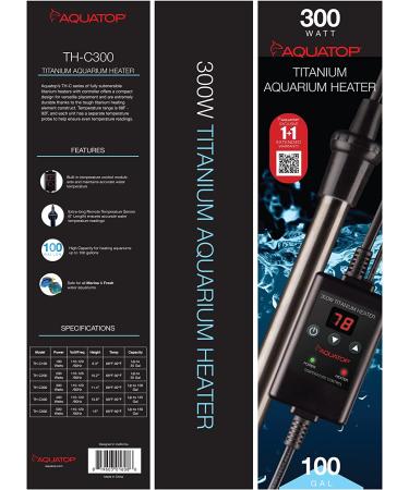 Aquatop 300W Titanium Aquarium Heater with Digital Controller - For Fish Tanks up to 100 Gallons - Buy Online on GoSupps.com
