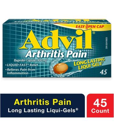 Advil Arthritis Pain (45 Count) 400 mg ibuprofen Inflammation and Temporary Pain Reliever 45 Count (Pack of 1) - Buy Online on GoSupps.com