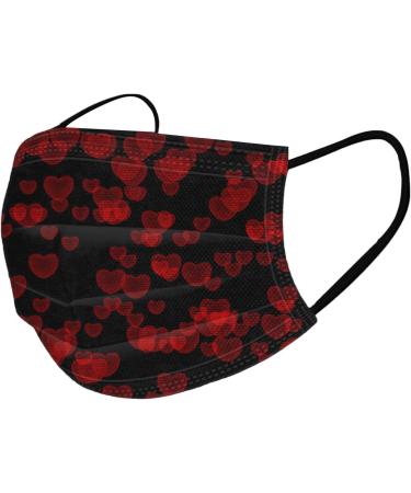 ZQP Disposable Face Bandana Valentine's Day Face Bandanas Heart Shaped Design 3-Ply Breathable Adjustable Balacavas 10PCS A1124-269 - Buy Online on GoSupps.com