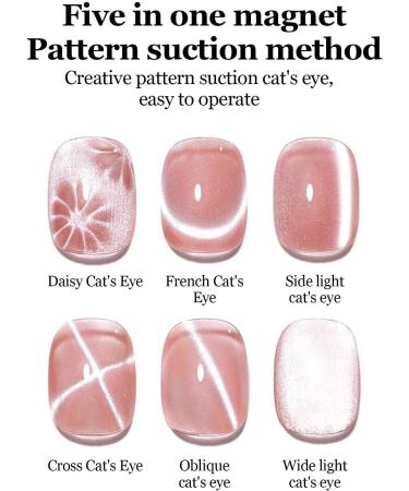 5 in 1 Cat Eye Magnet for Nails - Magnetic Nails Polish Wand - Professional Cat Eye Stick 5 in 1 Nail Design Tools for Salon Studio Home Pink - Buy Online on GoSupps.com