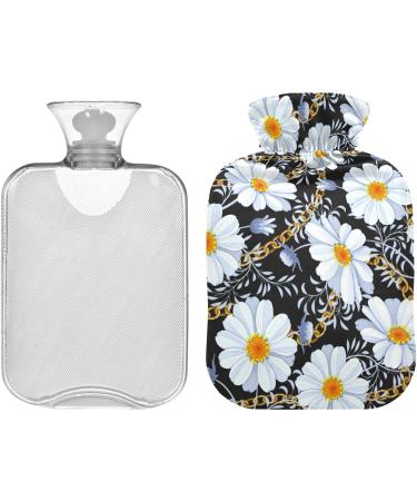 NAANLE Floral Daisy Transparent Hot Water Bottle - 2L Large for Menstrual Cramps Pain Relief & Heat Therapy | International Shipping - Buy Online on GoSupps.com