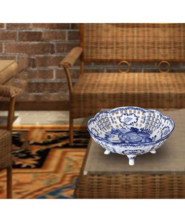 Fruit Fruit Bowl Porcelain Fruit Bowl for Kitchen Counter Chinese Retro Candy Fruit Bowl Server Ceramic Decorative Fruit Basket Decorative Fruit Basket Plates - Buy Online on GoSupps.com