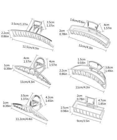 6 Metal Golden Hair Clips for Women & Girls - Slipproof Large Claw Clips for Thick & Thin Hair - Strong Hold Crescent Design - Buy Online on GoSupps.com
