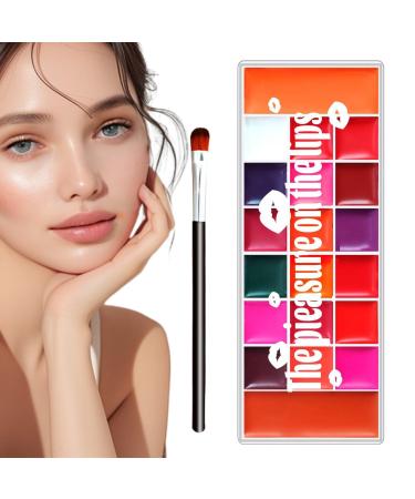 G n rique Lip Gloss Palette 20 Shades of Lip Colors - Velvety Texture Water Resistant Lightweight Matte Finish for Eye Makeup and Blush