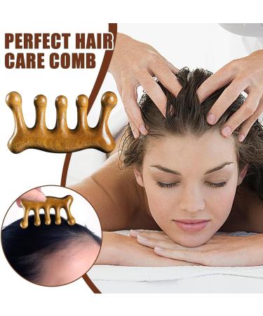 Sandalwood Scalp Massager for Hair Growth | Manual Head Massager for Women | Natural Wood Head & Shoulders Relief - Buy Online on GoSupps.com
