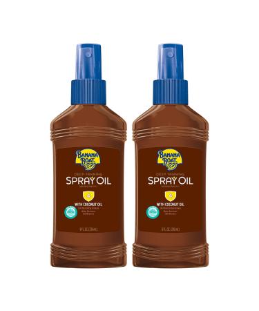 Banana Boat Deep Tanning Spray Oil Sunscreen with Coconut Oil, SPF 4, 8oz - Twin Pack SPF 8