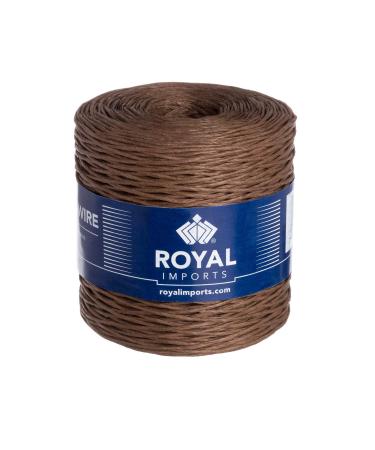 Royal Imports Bind Wire Twine, Paper Wire for Bouquets, Garland Vine, Wreath Making, Jewelry Beading Supplies, Floral Wrapping, Twist Tie String, Art Craft Projects - 26 Gauge (673 Ft) - Brown