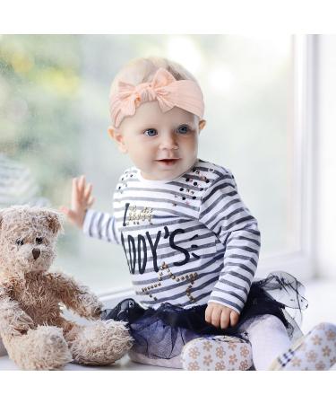 Volumoon Baby Girls Hair Bands - Soft Elastic Forehead Straps & Curved Knot Design | 2 Pack Nylon Headbands for Newborns & Toddlers - Buy Online on GoSupps.com