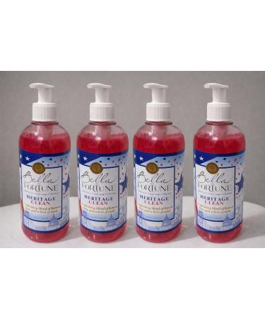 Bella Fortune Heritage Clean Hand Soap Lemon Lime & Mint Scent 16.9 fl oz Pump Bottle Americana Collection 4 Pack