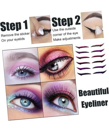 FOMIYES 12 Pcs Eyeliner Eye Line Sticker Eye Makeup Stickers Double Eyelid Tapes Applique Flash 1 count (Pack of 1) Assorted Colorx2pcs - Buy Online on GoSupps.com