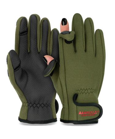 Thermo fishing gloves 'Spin' | Neoprene fishing gloves | Fishing gloves | Fishing Gloves Olive 3XL