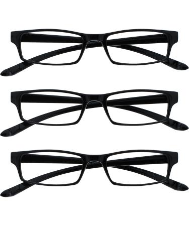 Black Neck Readers Value 3 Pack - Spring Hinges for Men & Women | The Reading Glasses Company - +1.50 Diopter - Buy Online on GoSupps.com