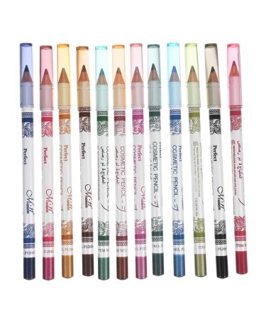 HAPINARY Wig Bags Satin 12pcs Eyeshadow Colour Eyeliner Makeup Lip Liner Cosmetic Pencil Replenishing Facial Mist