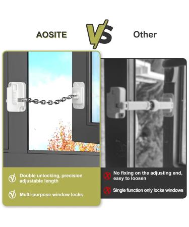 Buy Aosite Window Fuses for Children - Door Window Backups Drawer Locks & No-Drill Door Locks - 2 Pack White - Buy Online on GoSupps.com