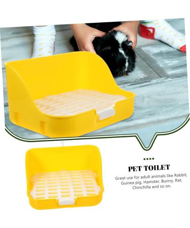 Happyyami Box Rabbit Toilet Rabbit Potty Pet Supply Pet Pee Toilet Pet Potty Bunny Toilet Small Pet Toilet Bunny Potty Little Pig Pee Toilet Pet Training Corner Pet Drawer Potty 28.5X23.5X15.5CM Yellow - Buy Online on GoSupps.com