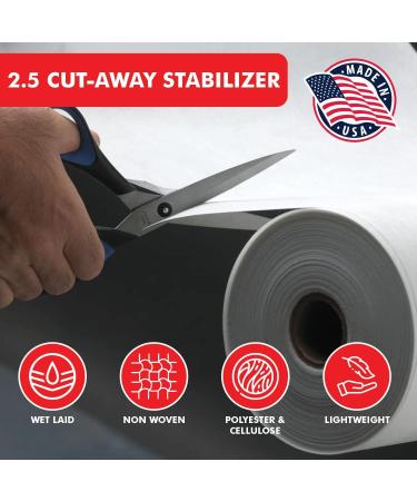 Superpunch 2.5 oz Cutaway Stabilizer for Embroidery Machines - Medium Weight 8 x 20 Yards Roll - Made in USA (White) - Buy Online on GoSupps.com