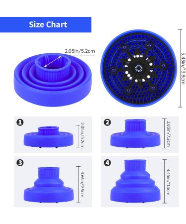 Travel Hair Dryer Diffuser - Sailor-Like Styling Attachment (1.54-1.69 inches) - Professional Blue Diffuser for Perfect Curls on the Go - Buy Online on GoSupps.com