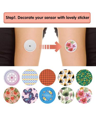 Waterproof Sensor Covers for Libre 2 & Floral Stickers 40-Pack | Latex-Free Hypoallergenic | 14-Day Long Stay | Multicolor Libre 2 Covers - Buy Online on GoSupps.com