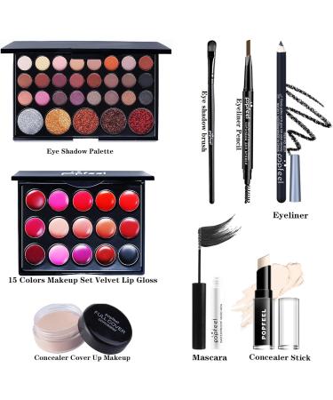Holzsammlung Makeup Kit for Women Full Kit All in One Makeup Gift Set for Girls Teenagers Beginners Cosmetic Make up Set with Lipgloss Eyeshadow Palette Brush Concealer Mascara Eyeliner Pencil #4 A-4 - Buy Online on GoSupps.com