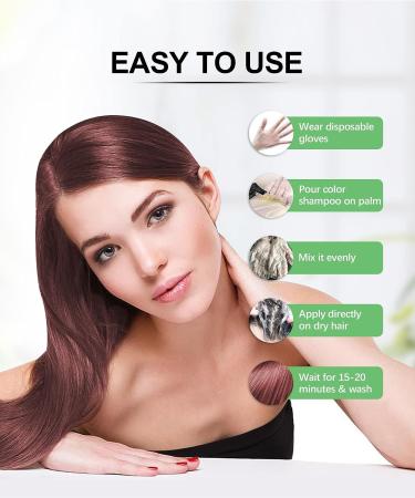 Herbishh Hair Color Shampoo for Gray Hair - Grape Red 500ml | Long-Lasting 3-in-1 Magic Hair Dye Shampoo - Ammonia-Free - Buy Online on GoSupps.com