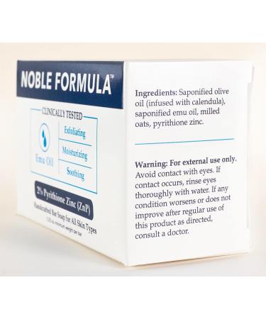 Noble Formula 2% Pyrithione Zinc (ZnP) Emu Oil Bar Soap, Especially Formulated for Acne, Psoriasis, and Eczema, Safe for Daily Use and All Skin Types, 3 Bars in 1 Box, Total 9.75 oz - Buy Online on GoSupps.com