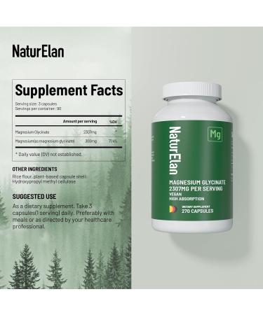 Magnesium Glycinate 2307mg 270 Capsules Pure Magnesium Supplements for Stress Relief Sleep Muscle Nerve Heart & Metabolism Support Third-Party Tested Vegan Non-GMO & Gluten Free Chelated - Buy Online on GoSupps.com