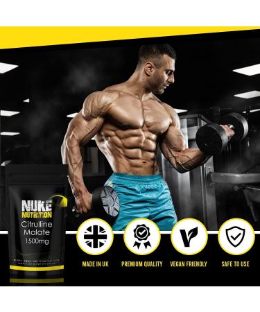 Nuke Nutrition L Citrulline Malate 1500mg Capsules - 365 Count | Boost Circulation & Muscle Recovery | Vegan & Natural | High Strength Supplement - Buy Online on GoSupps.com