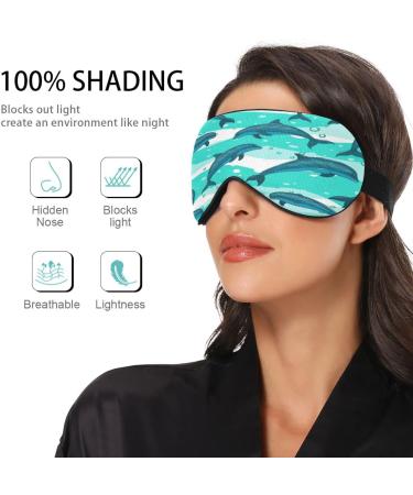 Xigua Dolphins Pattern Sleeping Eye Mask | Adjustable Strap & Breathable Blackout Comfort | For Men & Women - Buy Online on GoSupps.com