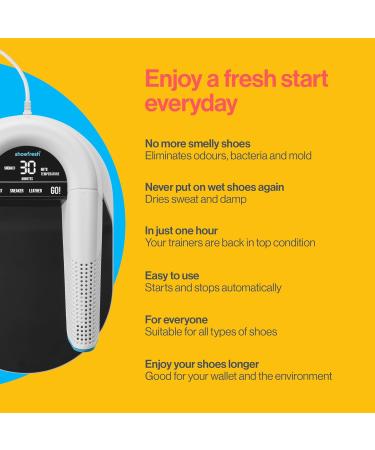 Shoefresh Shoe Freshener & Boot Dryer - Electric Shoe Deodorizer & Odor Eliminator - White - Buy Online on GoSupps.com